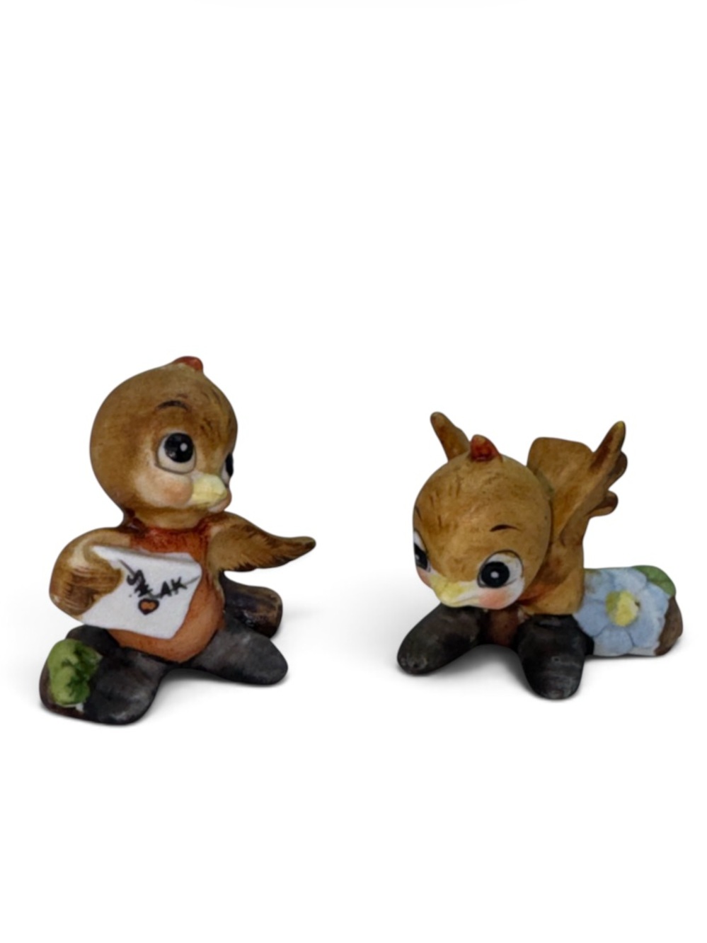 Josef Originals Hand-Painted Small Ceramic Bird Figurines Set of two Vintage